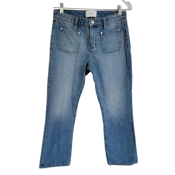 Current/Elliott Blue Cropped Boot Denim Light Wash Patch Pocket Jeans Size 27 - Picture 2 of 10
